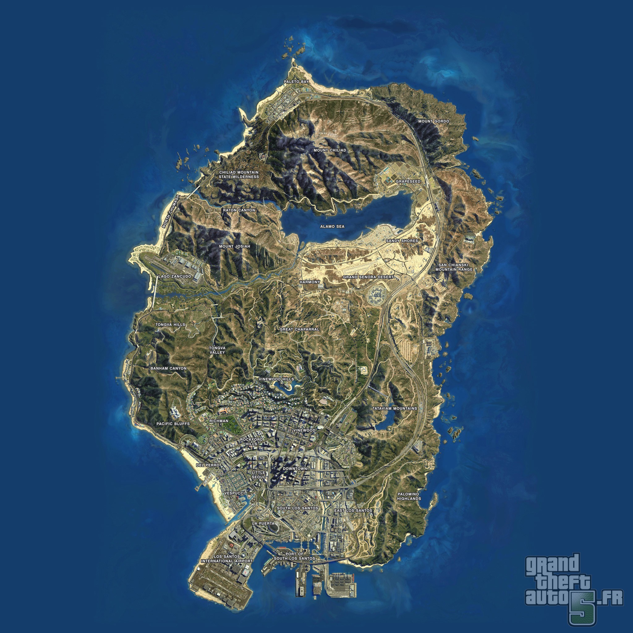 La carte de GTA 5 / GTA V