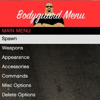 Bodyguard Menu