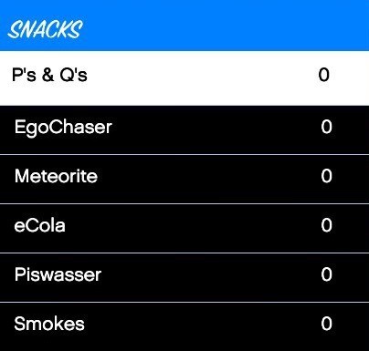 Snack Inventory for SP