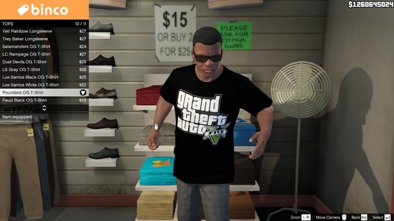 Black GTA V Shirt for Franklin