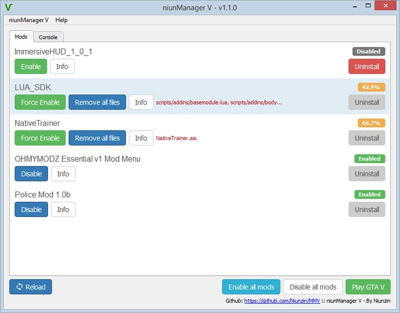 Mod Manager V (niunManager V)