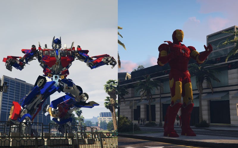 Statues (Optimus + Ironman)