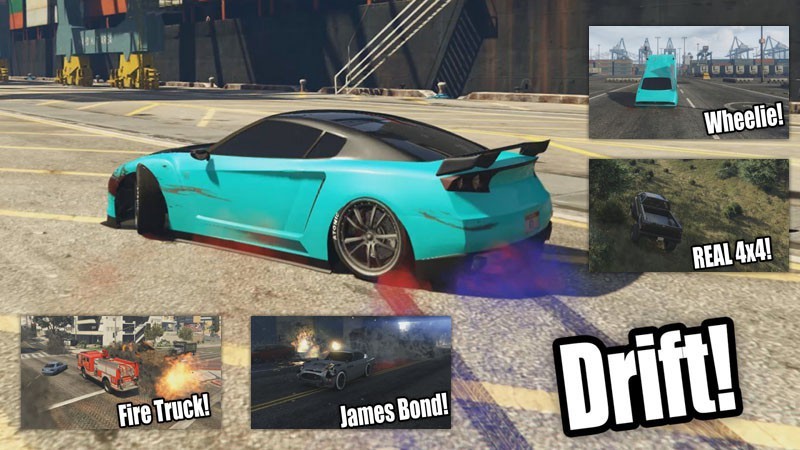 Real Drift, Wheelie, James Bond, 4x4 Handling Mod