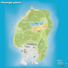 Carte personnages spéciaux GTA 5